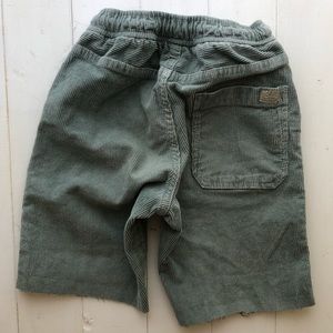 Zara Boys Blue Green Corduroy Pull-On Shorts cut-offs